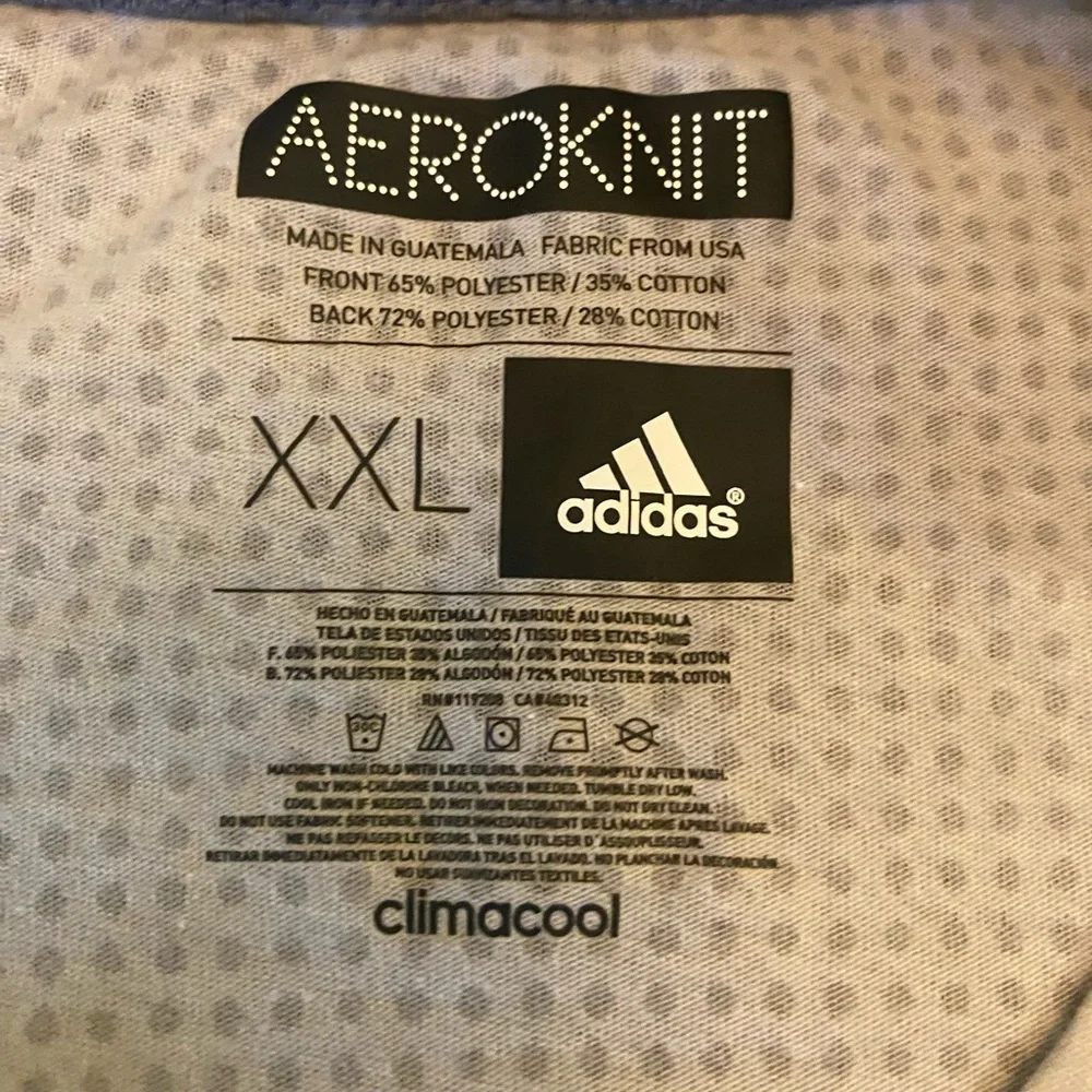 Kansas Jayhawks Adidas Aeroknit Rock Chalk Climacool Color Grey Men’s‎ size XXL